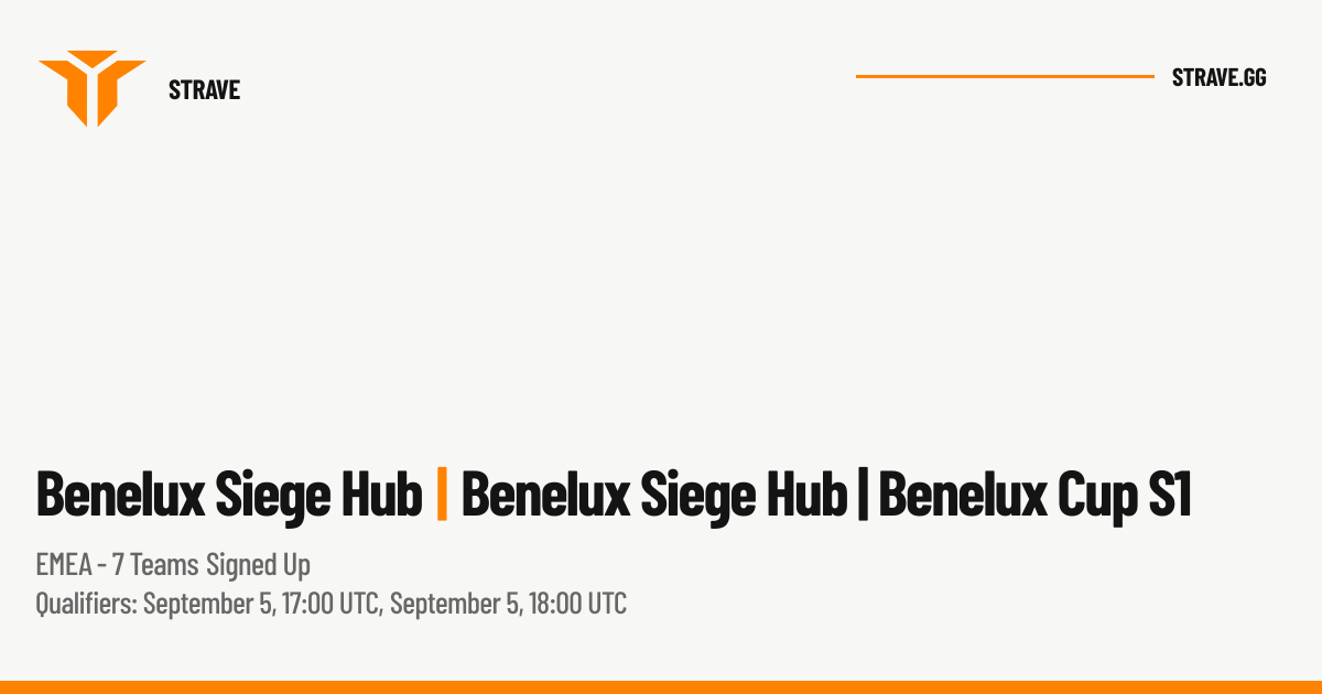 Benelux Siege Hub | Benelux Cup S1 | Strave